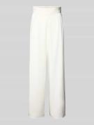 Luxuar Wide Fit Stoffhose mit breitem Bund in Offwhite, Größe 42