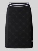 Marc Cain Rock aus Viskose-Mix mit Logo-Applikation in Black, Größe 34