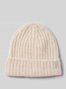Marc O'Polo Mütze aus Woll-Mix mit Umschlag in Offwhite, Größe 1