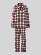 Lauren Ralph Lauren Pyjama mit Reverskragen in Rot, Größe L