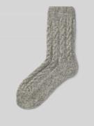 camano Socken mit Zopfmuster in Hellgrau, Größe 35-38