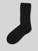 camano Socken mit Zopfmuster in Black, Größe 35-38