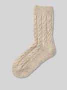 camano Socken mit Zopfmuster in Beige, Größe 35-38