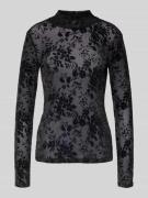 Jake*s Collection Longsleeve mit Stehkragen in Black, Größe S