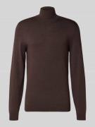 MCNEAL Rollkragenpullover aus Viskose-Mix in Schoko Melange, Größe L