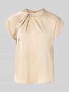 Neo Noir Blusenshirt mit Stehkragen in Sand, Größe 34