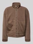 adidas Originals Regular Fit Fleecejacke mit Stehkragen in Dunkelbraun...
