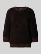 Rich & Royal Strickpullover mit gerippten Abschlüssen in Dunkelbraun, ...