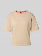 HUGO Pyjama-Oberteil mit Logo-Print und Rundhalsausschnitt in Beige, G...