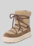 Marc O'Polo Teddyfell-Stiefel mit Schnürung Modell 'PIA' in Taupe, Grö...