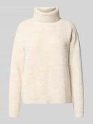 More & More Strickpullover mit Rollkragen in Kitt, Größe 34