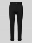 Lindbergh Slim Fit Stoffhose mit verkürztem Schnitt in Black, Größe L