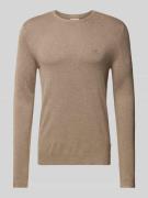 Lindbergh Strickpullover mit gerippten Abschlüssen in Sand, Größe L