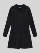 Polo Ralph Lauren Teens Strickkleid mit Zopfmuster und Umlegekragen in...