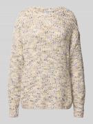 Jake*s Casual Strickpullover mit Rundhalsausschnitt in Ecru, Größe L