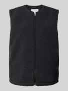 Samsøe Samsøe Fleeceweste mit Rundhalsausschnitt und Reißverschluss in...