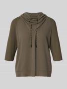 Marc Cain Sweatshirt mit Tunnelzug in Khaki, Größe 42