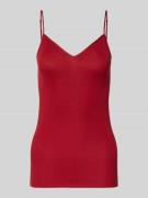 Hanro Unterhemd mit Spaghettiträger Modell 'SEAML' in Rot, Größe M