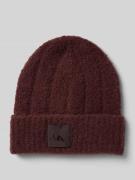 CK Calvin Klein Beanie in Bouclé-Optik mit Woll-Anteil in Bordeaux, Gr...