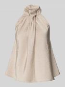 mbyM Blusentop mit Ziersteinbesatz Modell 'Zuzela' in Sand, Größe L