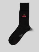 Falke Socken aus Schurwoll-Mix mit Motiv-Stitching in Black, Größe 39/...