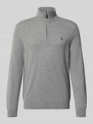 Polo Ralph Lauren Strickpullover aus Wolle mit Stehkragen und Reißvers...