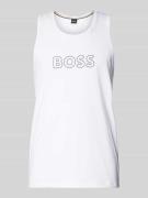BOSS Tanktop mit Label-Print Modell 'Beach' in Weiss, Größe L