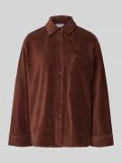 JAKE*S STUDIO WOMAN Hemdbluse mit Knopfleiste in Schoko, Größe 36