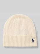 Polo Ralph Lauren Mütze aus Woll-Kaschmir-Mix in Offwhite, Größe 1