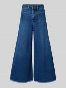 Apricot Wide Leg Jeans mit Fransen in Marine, Größe L
