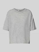 0039 Italy Strickshirt aus Kaschmir-Mix Modell 'Ines' in Hellgrau, Grö...