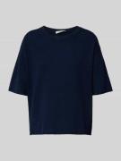 0039 Italy Strickshirt aus Kaschmir-Mix Modell 'Ines' in Dunkelblau, G...