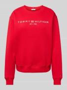 Tommy Hilfiger Sweatshirt aus Baumwoll-Mix in Rot, Größe M