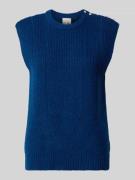 ICHI Pullunder mit gerippten Abschlüssen Modell 'PROVOKE' in Blau, Grö...