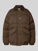 Jake*s Casual Steppjacke mit verdeckter Reißverschlussleiste in Dunkel...