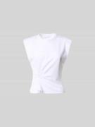 Iro Regular Fit T-Shirt mit Zierfalten in Weiss, Größe S