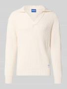 Hugo Blue Oversized Strickpullover aus Baumwoll-Mix in Offwhite, Größe...