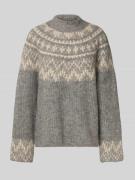 YAS Loose Fit Strickpullover mit Stehkragen Modell 'YASLIRI' in Hellgr...