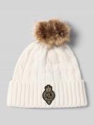 Lauren Ralph Lauren Strickmütze mit Woll-Anteil in Offwhite, Größe 1
