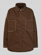 miss goodlife Relaxed Fit Jeansbluse mit Nieten Modell 'Studs' in Mitt...