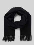 Pieces Schal mit Fransen Modell 'NOAH' in Black, Größe 1