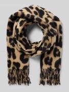 Kurt Beines Schal im Animal-Look mit Fransen Modell 'XXL Leo' in Beige...