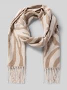 Pieces Schal mit Allover-Muster Modell 'ELIN' in Beige, Größe 1