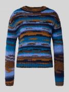 Oui Strickpullover aus Woll-Mix mit Rundhalsausschnitt in Hellblau, Gr...