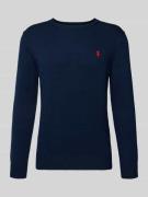 Polo Ralph Lauren Strickpullover mit Label-Stitching und Rundhalsaussc...