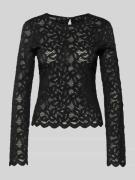 Pieces Regular Fit Blusentop aus transparenter Spitze Modell 'JOHANNE'...