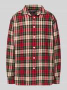 Polo Ralph Lauren Relaxed Fit Hemdbluse mit Label-Stitching in Rot Mel...