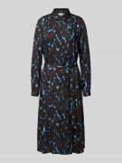 Milano Italy Hemdblusenkleid aus Viskose mit Bindegürtel in Schoko, Gr...