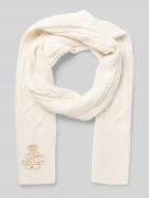 Lauren Ralph Lauren Schal mit Label-Detail in Offwhite, Größe 1
