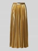 Lauren Ralph Lauren Midirock mit Plisseefalten Modell 'VANETTA' in Gol...